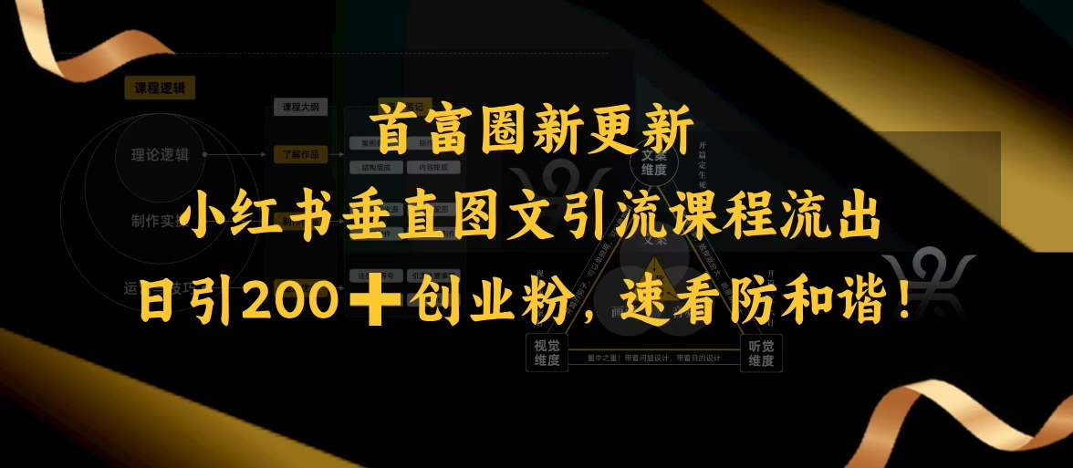 小红书垂直图文引流课程流出，日引200+创业粉，速看防和谐云米网创-专注分享网络创业落地实操课程 – 全网首发_高质量项目输出云米网创