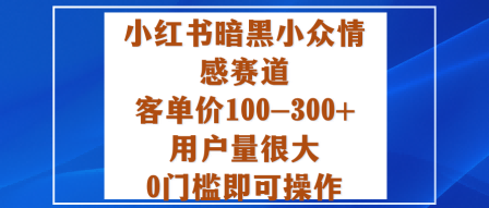 小红书暗黑小众情感赛道，客单价100-300+用户量很大，0门槛即可操作云米网创-专注分享网络创业落地实操课程 – 全网首发_高质量项目输出云米网创