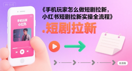 手机玩家怎么做短剧拉新，小红书短剧拉新实操全流程云米网创-专注分享网络创业落地实操课程 – 全网首发_高质量项目输出云米网创