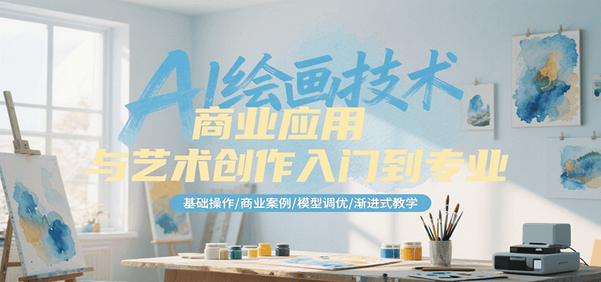 AI绘画技术商业应用与艺术创作入门到专业，基础操作/商业案例/模型调优/渐进式教学云米网创-专注分享网络创业落地实操课程 – 全网首发_高质量项目输出云米网创