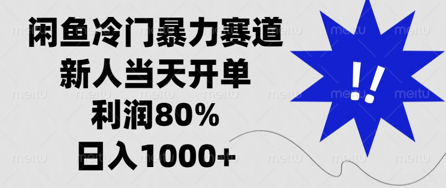 闲鱼冷门暴力赛道，新人当天开单，利润80%，日入1000+云米网创-专注分享网络创业落地实操课程 – 全网首发_高质量项目输出云米网创