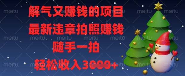 解气又挣钱的项目，最新违章拍照挣钱，随手一拍，轻松收入数张【揭秘】云米网创-专注分享网络创业落地实操课程 – 全网首发_高质量项目输出云米网创