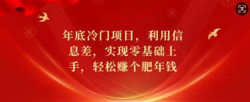 年底冷门项目，利用信息差，实现零基础上手，轻松赚个肥年钱【揭秘】云米网创-专注分享网络创业落地实操课程 – 全网首发_高质量项目输出云米网创