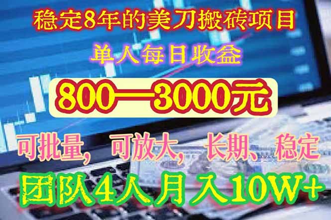 稳定8年的美刀搬砖项目，单人每日收益800—3000.团队4人月入10W+.可线下云米网创-专注分享网络创业落地实操课程 – 全网首发_高质量项目输出云米网创