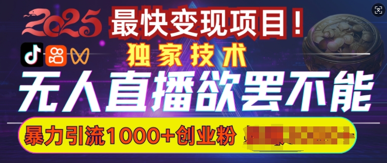 欲罢不能的无人直播引流，超暴力日引流1000+高质量精准创业粉云米网创-专注分享网络创业落地实操课程 – 全网首发_高质量项目输出云米网创