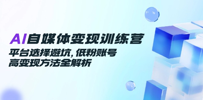 AI自媒体变现训练营，平台选择避坑，低粉账号高变现方法全解析云米网创-专注分享网络创业落地实操课程 – 全网首发_高质量项目输出云米网创