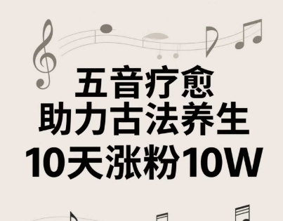 古法五音养生教程，五音疗愈的视频的制作方法，2-4小时就能学会，作者10天涨粉10W云米网创-专注分享网络创业落地实操课程 – 全网首发_高质量项目输出云米网创