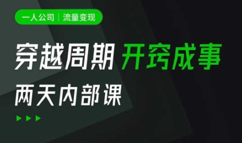 一人公司：流量变现课，一人公司的方法模型拆解， 拆解富人思维，流量思维，小老板思维等云米网创-专注分享网络创业落地实操课程 – 全网首发_高质量项目输出云米网创