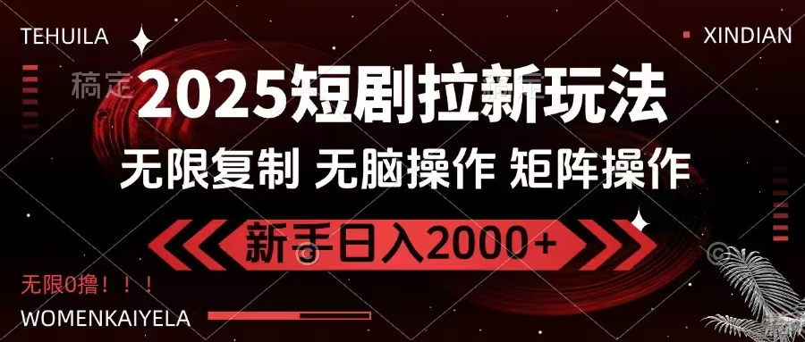 2025短剧拉新玩法，无需注册登录，无限0撸，无脑批量操作日入2000+云米网创-专注分享网络创业落地实操课程 – 全网首发_高质量项目输出云米网创