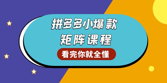 拼多多爆款矩阵课程：教你测出店铺爆款，优化销量，提升GMV，打造爆款群云米网创-专注分享网络创业落地实操课程 – 全网首发_高质量项目输出云米网创