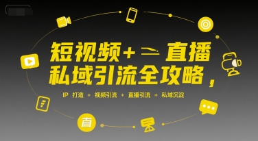 短视频+直播私域引流全攻略，IP打造 +视频引流 +直播引流 +私域沉淀云米网创-专注分享网络创业落地实操课程 – 全网首发_高质量项目输出云米网创