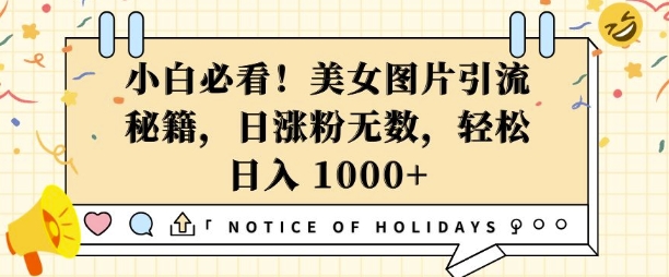 小白必看，美女图片引流秘籍，日涨粉无数，轻松日入几张【揭秘】云米网创-专注分享网络创业落地实操课程 – 全网首发_高质量项目输出云米网创