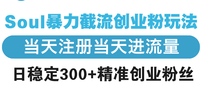 Soul暴力截流创业粉玩法，当天注册当天进流量，日稳定300+精准创业粉丝云米网创-专注分享网络创业落地实操课程 – 全网首发_高质量项目输出云米网创