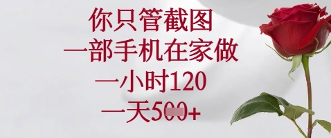 你只管截图，一部手机在家做，苹果安卓都可以，一小时120，一天5张+【揭秘】云米网创-专注分享网络创业落地实操课程 – 全网首发_高质量项目输出云米网创