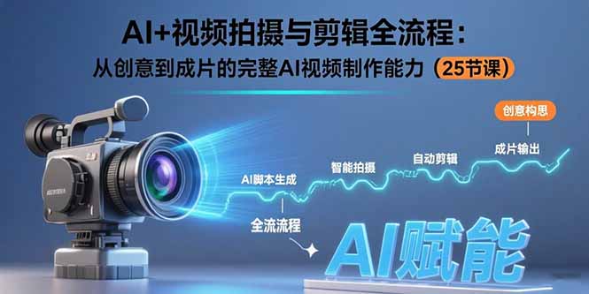 AI+视频拍摄与剪辑全流程：从创意到成片的完整AI视频制作能力(25节课云米网创-专注分享网络创业落地实操课程 – 全网首发_高质量项目输出云米网创