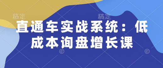 直通车实战系统：低成本询盘增长课，让个人通过技能实现升职加薪，让企业低成本获客，订单源源不断云米网创-专注分享网络创业落地实操课程 – 全网首发_高质量项目输出云米网创