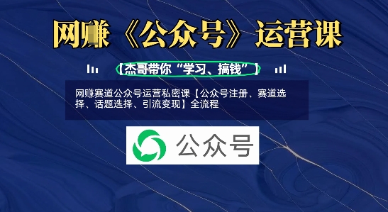 网创赛道公众号运营私密课【公众号注册、赛道选择、话题选择、引流变现】全流程云米网创-专注分享网络创业落地实操课程 – 全网首发_高质量项目输出云米网创