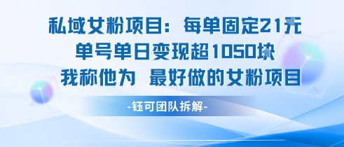 私域女粉项目：每单固定21块，单日变现超1k+，最好做的女粉项目云米网创-专注分享网络创业落地实操课程 – 全网首发_高质量项目输出云米网创