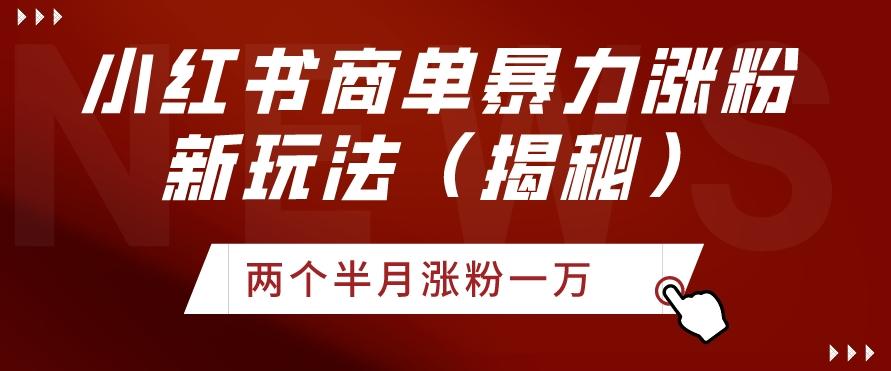 小红书商单暴力涨粉新玩法两个半月涨粉一万（揭秘）云米网创-专注分享网络创业落地实操课程 – 全网首发_高质量项目输出云米网创