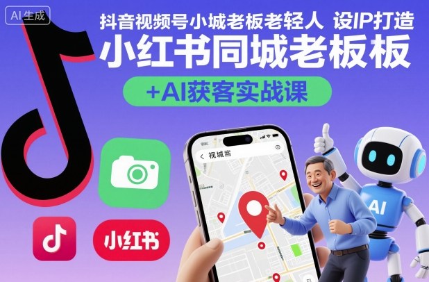 抖音视频号小红书同城老板轻人设IP打造+AI获客实战课，人设打造-算法拆解-拍摄剪辑-内容运营-AI创作云米网创-专注分享网络创业落地实操课程 – 全网首发_高质量项目输出云米网创