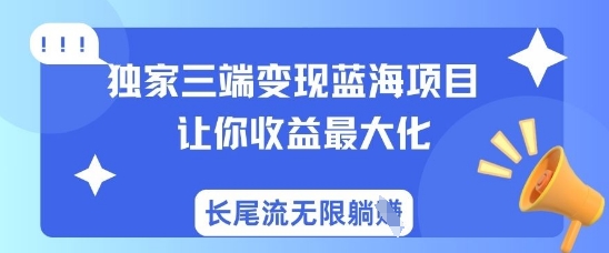独家三端变现蓝海项目，让你收益最大化，长尾流无限躺挣云米网创-专注分享网络创业落地实操课程 – 全网首发_高质量项目输出云米网创