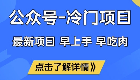 公众号冷门赛道，早上手早吃肉，单月轻松稳定变现1W【揭秘】云米网创-专注分享网络创业落地实操课程 – 全网首发_高质量项目输出云米网创
