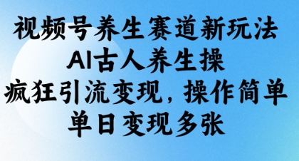 视频号养生赛道新玩法，AI古人养生操，疯狂引流变现，操作简单，单日变现多张云米网创-专注分享网络创业落地实操课程 – 全网首发_高质量项目输出云米网创