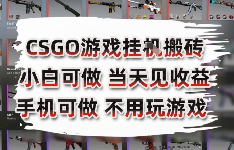 CSGO游戏挂G搬砖，小白纯手机即可操作，不用电脑打游戏，日入3张+，副业网创项目【揭秘】云米网创-专注分享网络创业落地实操课程 – 全网首发_高质量项目输出云米网创