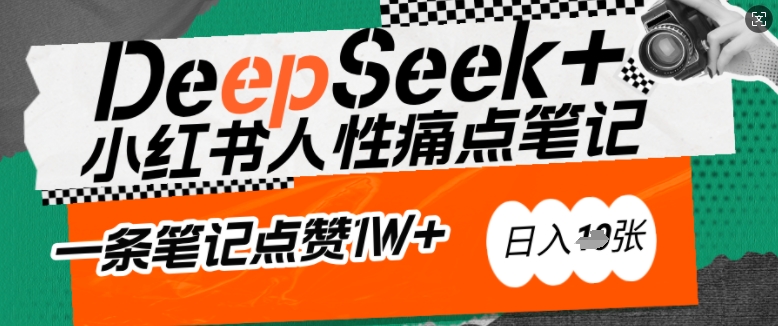 AI赋能小红书爆款秘籍：用DeepSeek轻松抓人性痛点，小白也能写出点赞破万的吸金笔记，日入多张云米网创-专注分享网络创业落地实操课程 – 全网首发_高质量项目输出云米网创