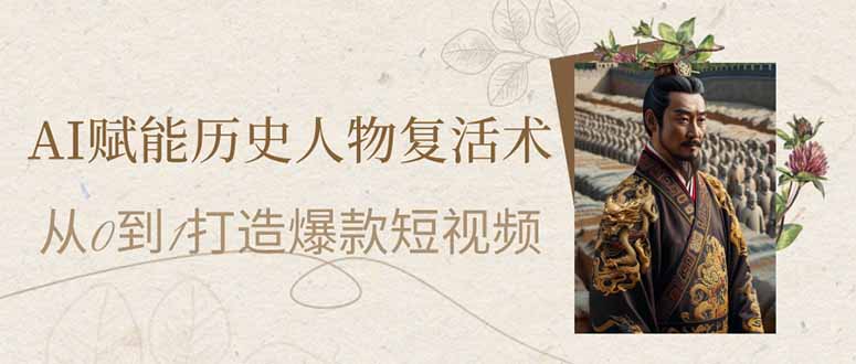 AI赋能历史人物复活术：从0到1打造爆款短视频云米网创-专注分享网络创业落地实操课程 – 全网首发_高质量项目输出云米网创