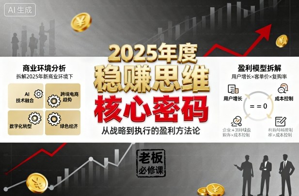 2025年度稳賺思维老板创业营，拆解2025年新商业环境下，企业实现持续盈利的核心密码云米网创-专注分享网络创业落地实操课程 – 全网首发_高质量项目输出云米网创