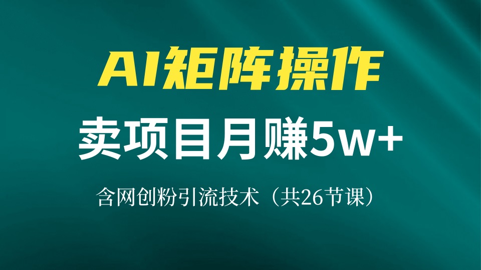 网创IP打造课，借助AI卖项目月赚5万+，含引流技术(共26节课云米网创-专注分享网络创业落地实操课程 – 全网首发_高质量项目输出云米网创