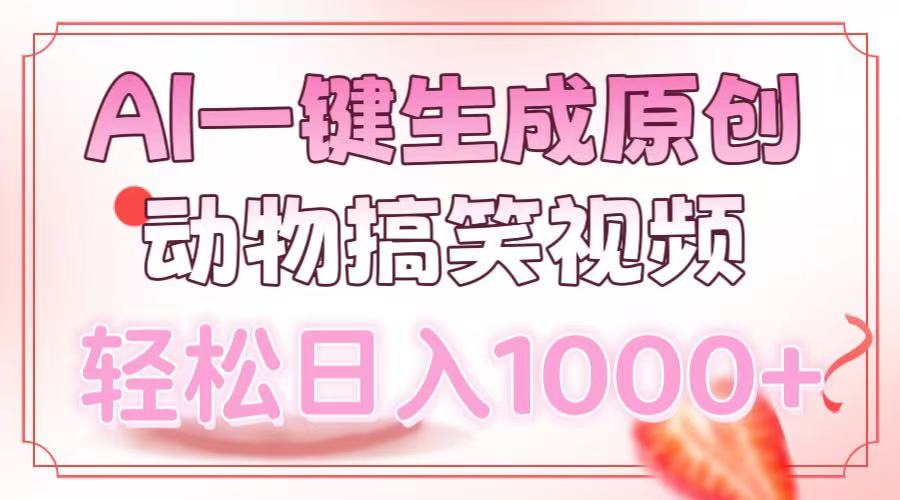 AI一键生成原创动物搞笑视频，轻松日入1000+云米网创-专注分享网络创业落地实操课程 – 全网首发_高质量项目输出云米网创