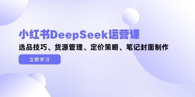 小红书DeepSeek运营课，选品技巧、货源管理、定价策略、笔记封面制作云米网创-专注分享网络创业落地实操课程 – 全网首发_高质量项目输出云米网创