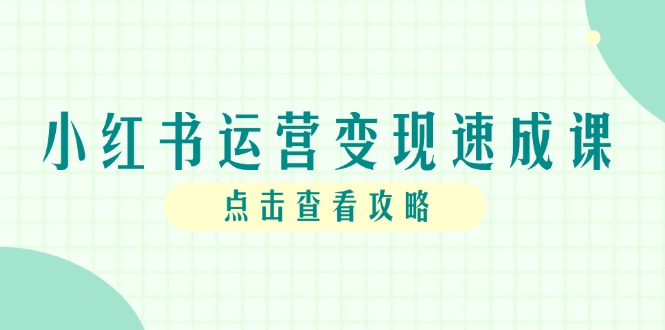 小红书运营变现速成课，账号搭建到暴力起号，个人IP全流程指南云米网创-专注分享网络创业落地实操课程 – 全网首发_高质量项目输出云米网创