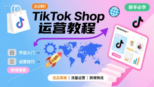 TikTok Shop从0到1运营教程，TikTok跨境电商新手必学课程云米网创-专注分享网络创业落地实操课程 – 全网首发_高质量项目输出云米网创