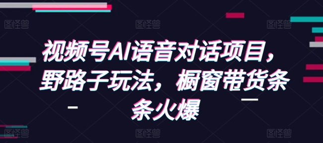 视频号AI语音对话项目，野路子玩法，橱窗带货条条火爆云米网创-专注分享网络创业落地实操课程 – 全网首发_高质量项目输出云米网创