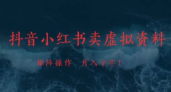 抖音小红书卖虚拟资料，市场需求一直存在，矩阵操作，月入1w+云米网创-专注分享网络创业落地实操课程 – 全网首发_高质量项目输出云米网创