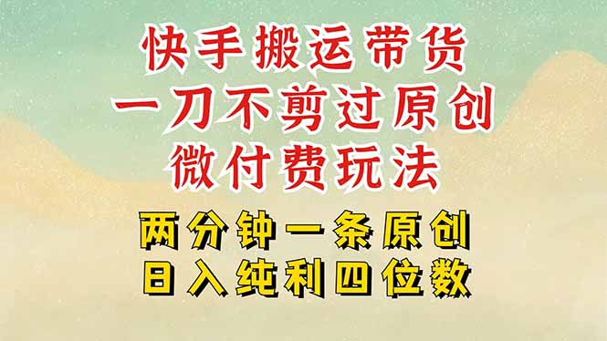 快手黑科技搬运带货，一刀不剪过原创，微付费投流玩法，轻松日入四位数…云米网创-专注分享网络创业落地实操课程 – 全网首发_高质量项目输出云米网创