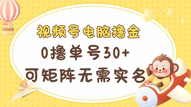 视频号电脑撸金 0撸单号30+ 可矩阵 无需实名多号多得云米网创-专注分享网络创业落地实操课程 – 全网首发_高质量项目输出云米网创
