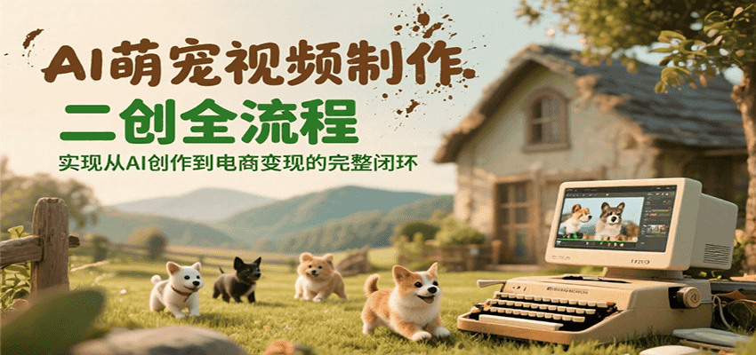 AI萌宠视频制作二创全流程，实现从AI创作到电商变现的完整闭环云米网创-专注分享网络创业落地实操课程 – 全网首发_高质量项目输出云米网创