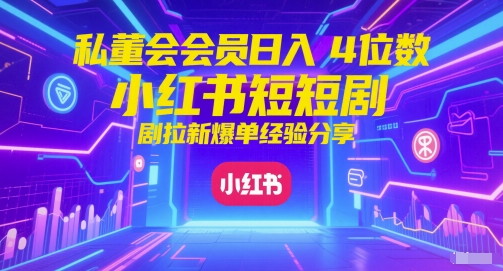 私董会会员日入4位数小红书红果短剧拉新爆单经验分享云米网创-专注分享网络创业落地实操课程 – 全网首发_高质量项目输出云米网创
