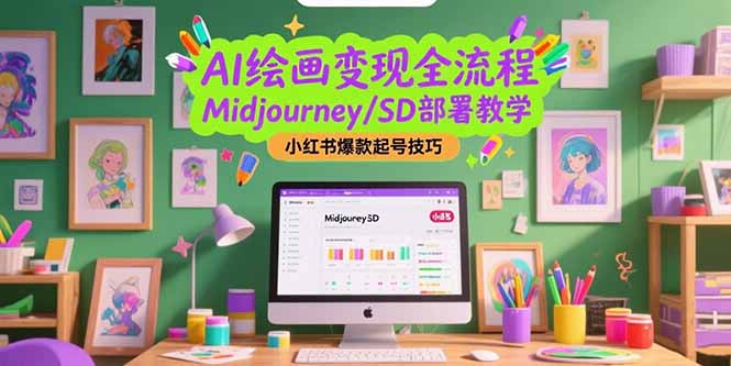 AI绘画变现全流程，Midjourney/SD部署教学，小红书爆款起号技巧云米网创-专注分享网络创业落地实操课程 – 全网首发_高质量项目输出云米网创