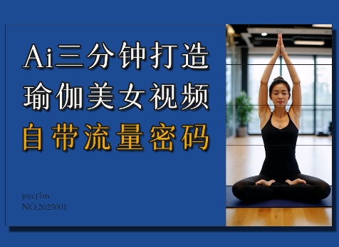 Ai3分钟打造瑜伽美女视频，自带流量密码云米网创-专注分享网络创业落地实操课程 – 全网首发_高质量项目输出云米网创