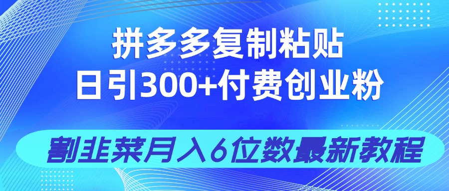 拼多多复制粘贴日引300+付费创业粉，割韭菜月入6位数最新教程！云米网创-专注分享网络创业落地实操课程 – 全网首发_高质量项目输出云米网创