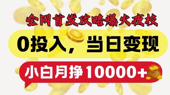 全网首发爆火夜校，0投入，当日变现，小白轻松月入1w+【揭秘】云米网创-专注分享网络创业落地实操课程 – 全网首发_高质量项目输出云米网创