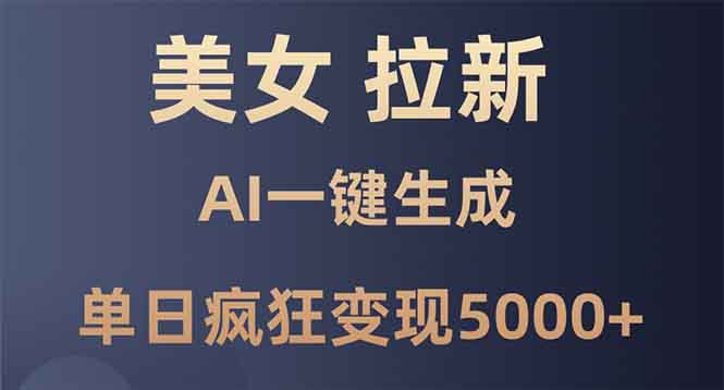 美女暴力拉新，通过AI一键生成，单日疯狂变现5000+，纯小白一学就会！云米网创-专注分享网络创业落地实操课程 – 全网首发_高质量项目输出云米网创