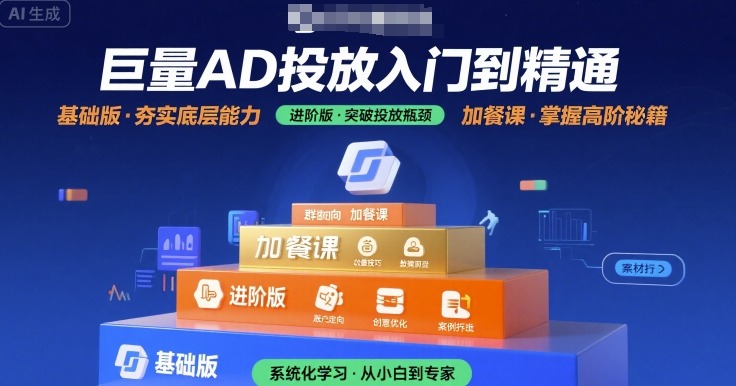 巨量AD投放入门到精通，基础版+进阶版+加餐课云米网创-专注分享网络创业落地实操课程 – 全网首发_高质量项目输出云米网创