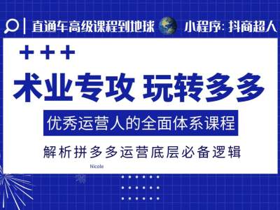 术业专攻玩转多多，优秀运营人的全面体系课程，解析拼多多运营底层必备逻辑云米网创-专注分享网络创业落地实操课程 – 全网首发_高质量项目输出云米网创