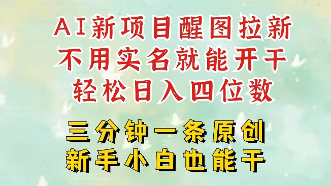 AI新风口，2025拉新项目，醒图拉新强势来袭，五分钟一条作品，单号日入四位数云米网创-专注分享网络创业落地实操课程 – 全网首发_高质量项目输出云米网创